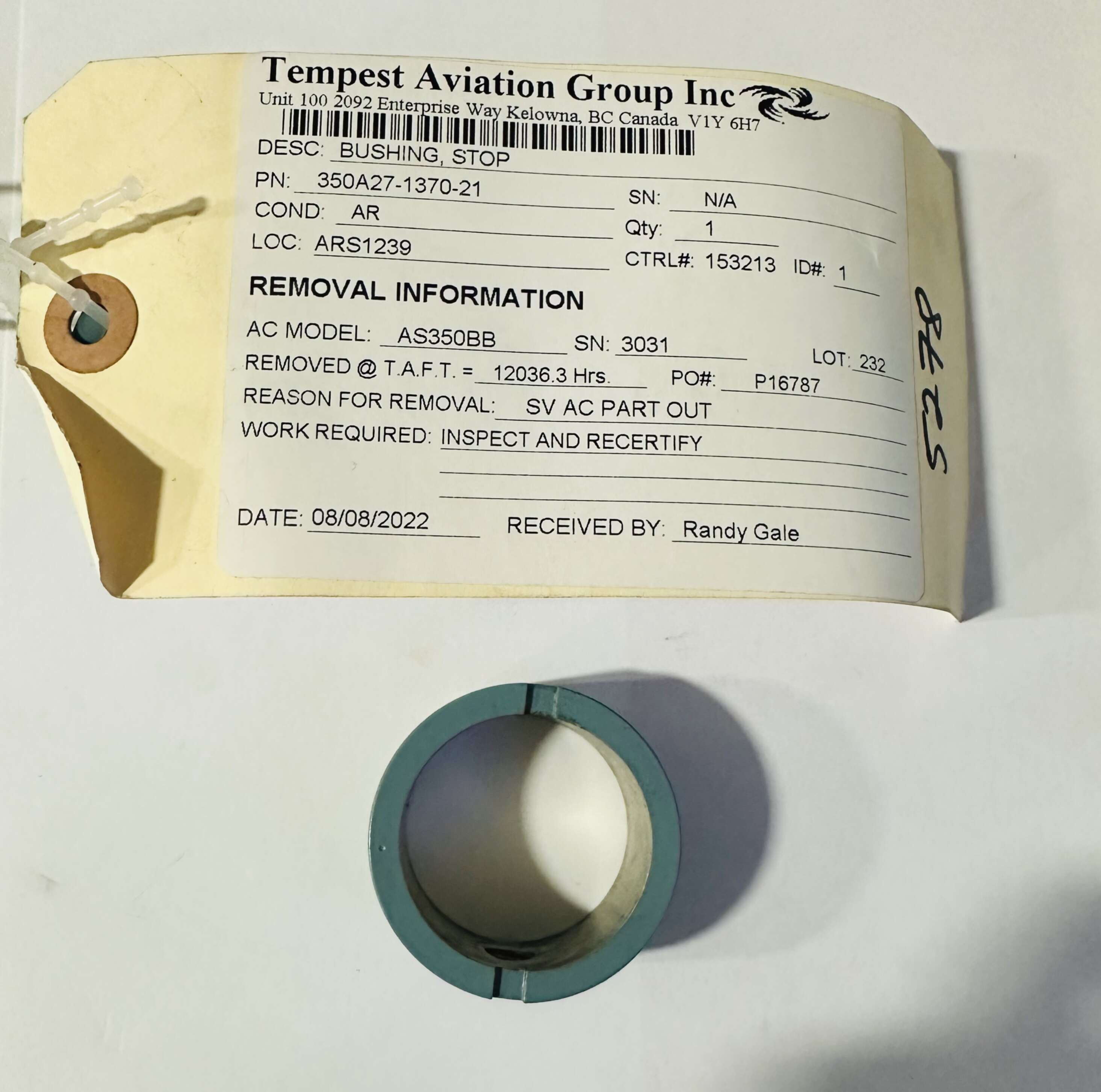 Aircraft Part: 350A27-1370-21