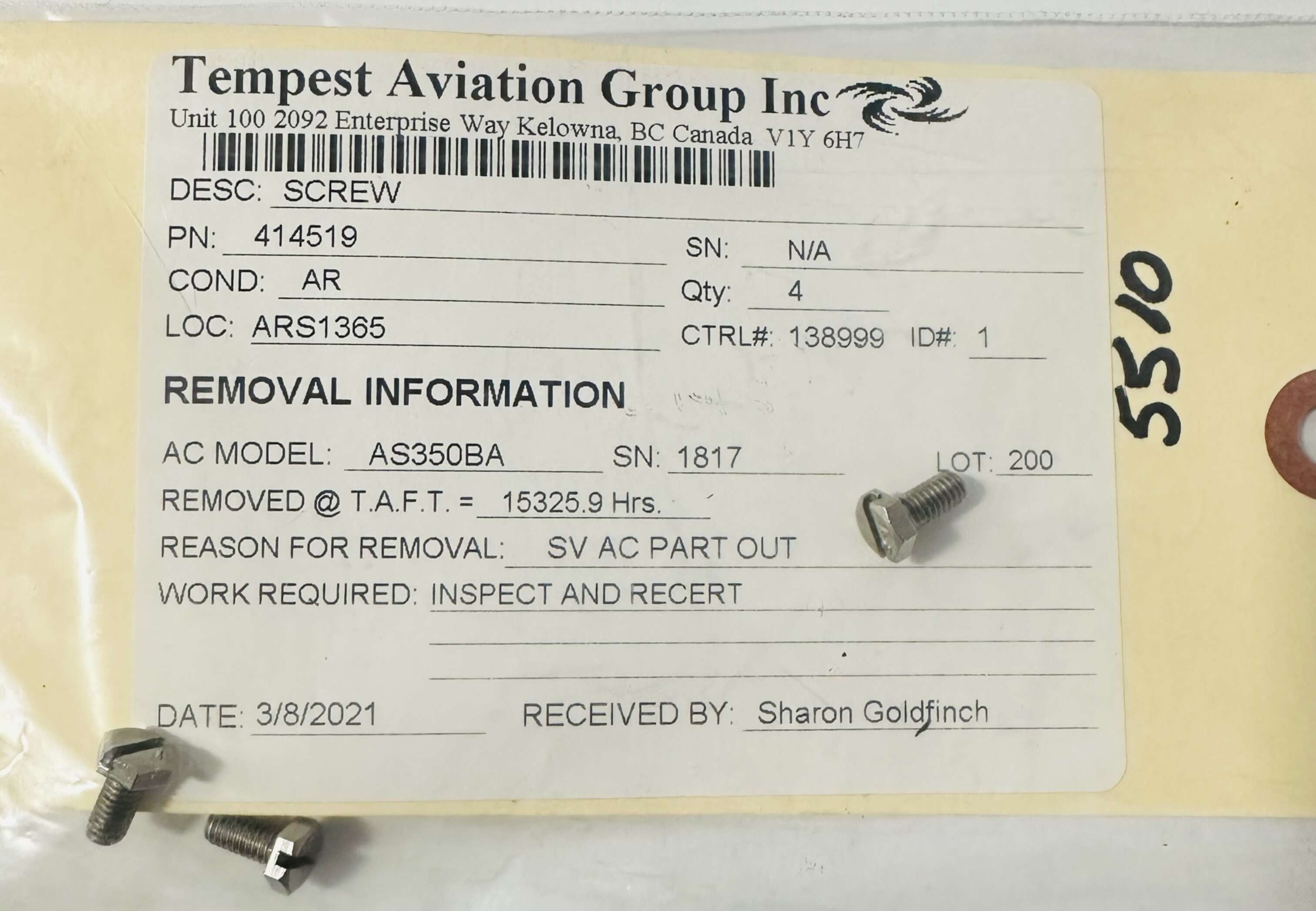 Aircraft Part: 414519