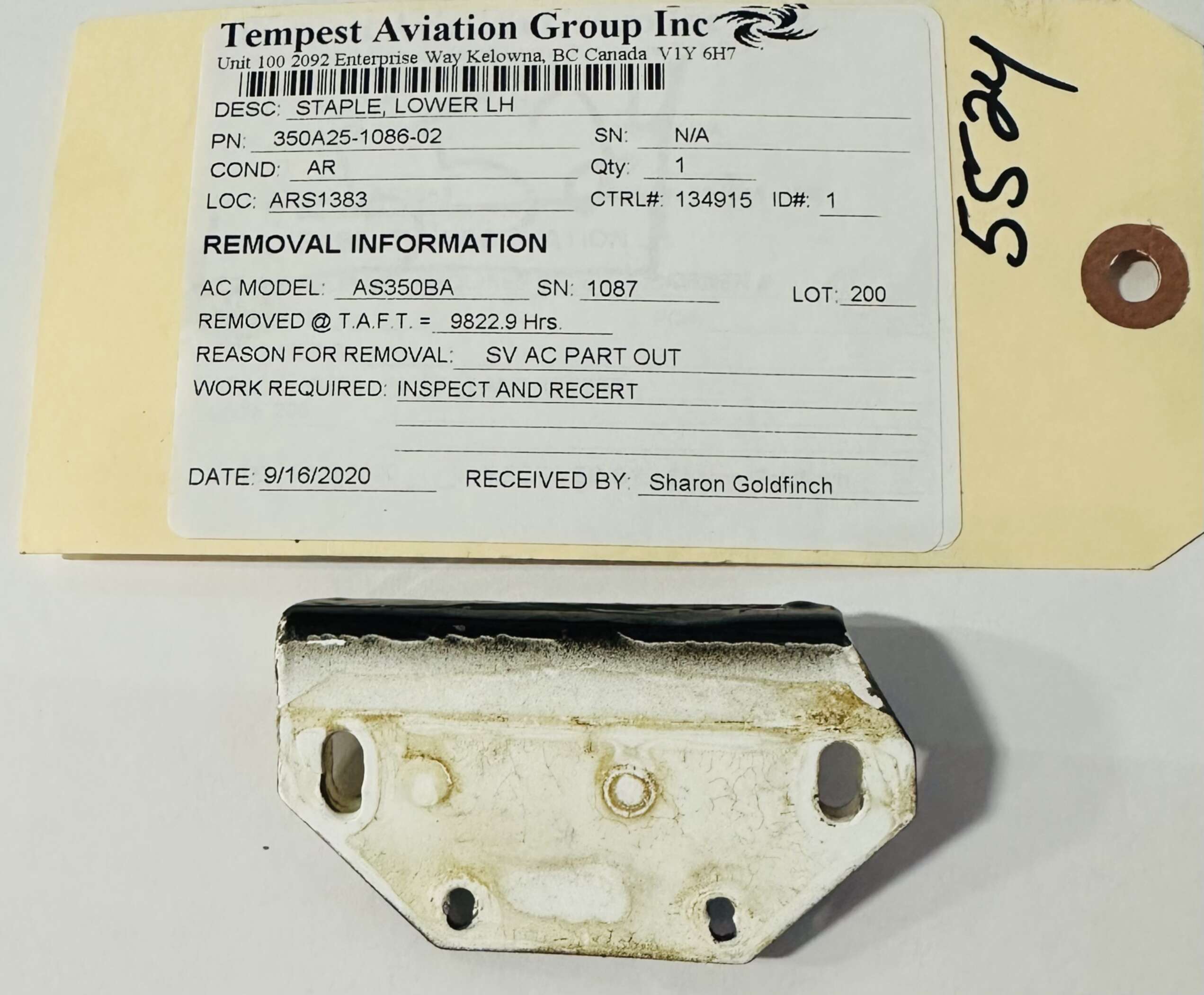 Aircraft Part: 350A25-1086-02