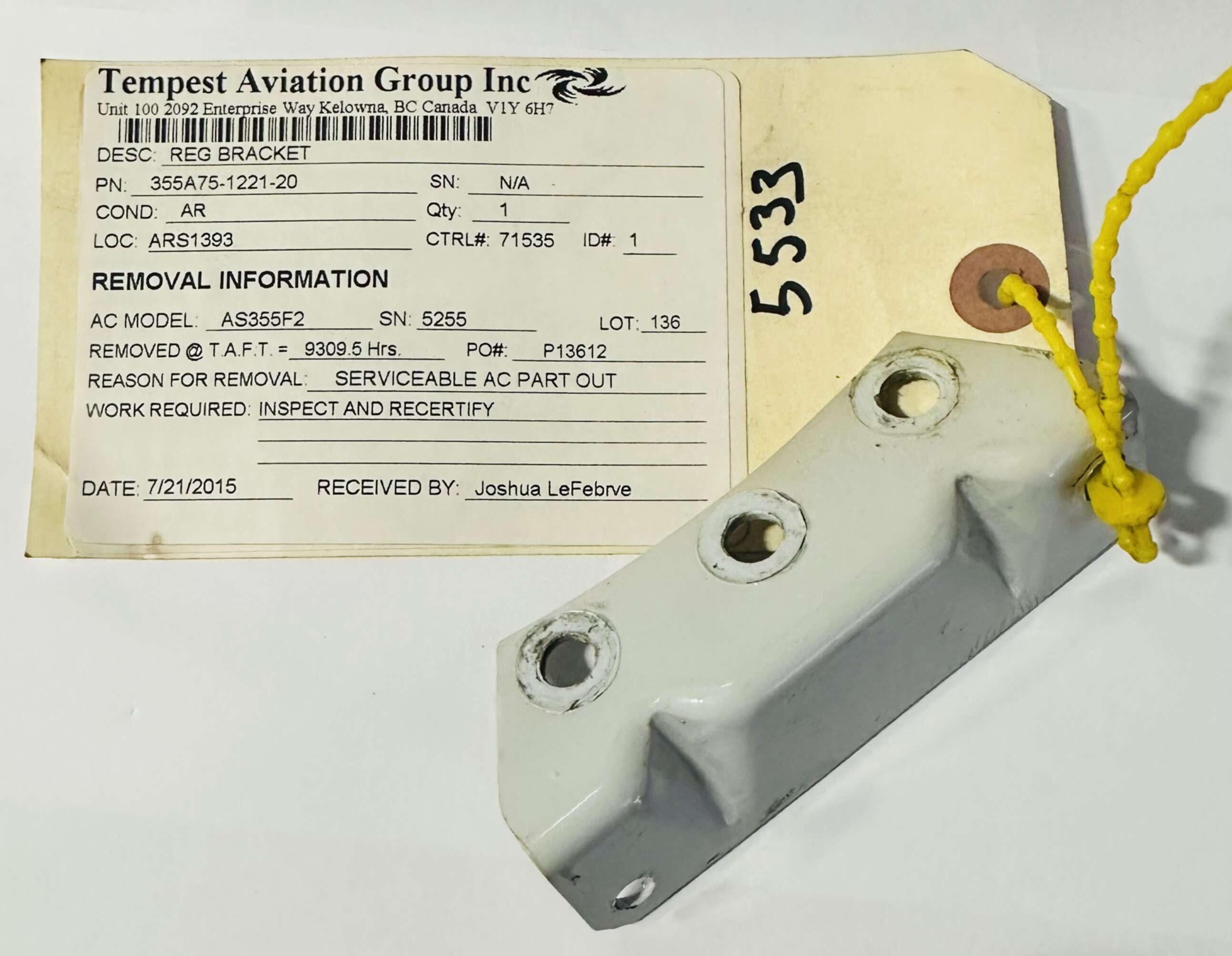 Aircraft Part: 355A75-1221-20