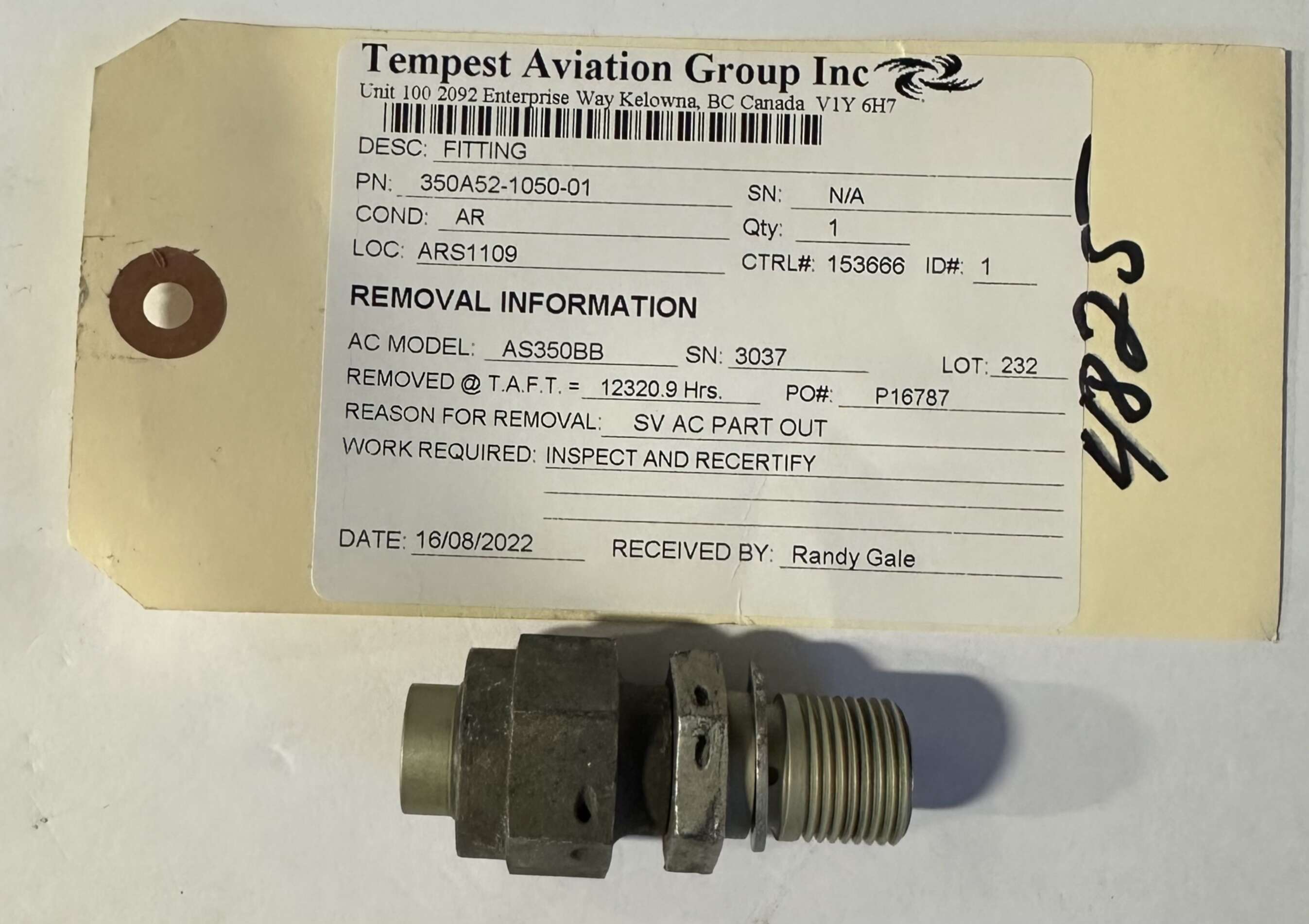 Aircraft Part: 350A52-1050-01