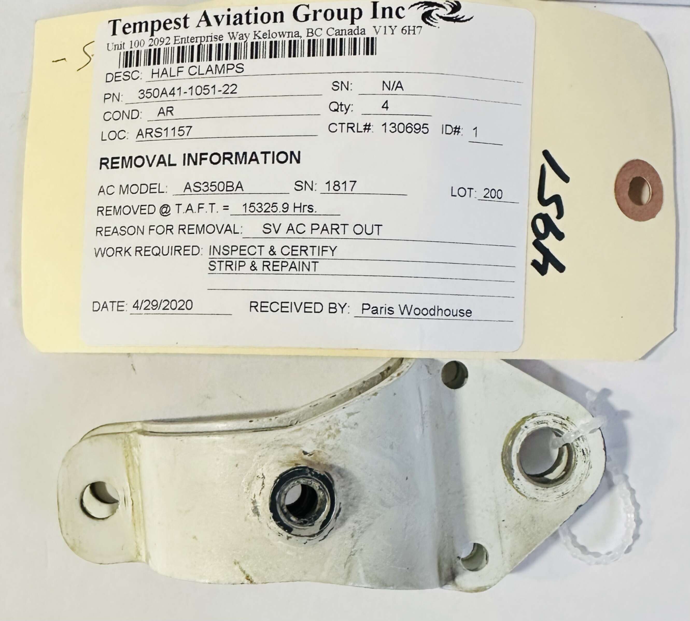 Aircraft Part: 350A41-1051-22