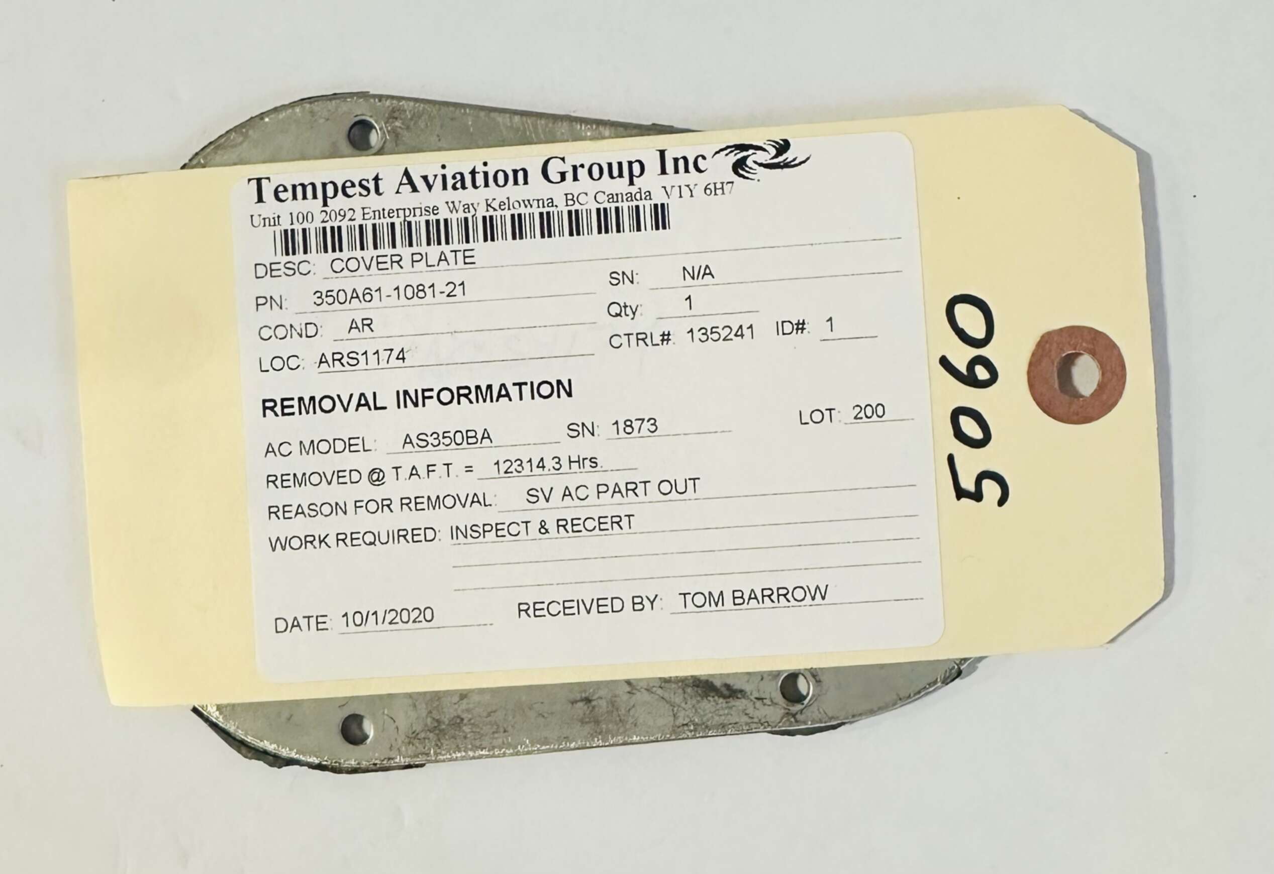 Aircraft Part: 350A61-1081-21