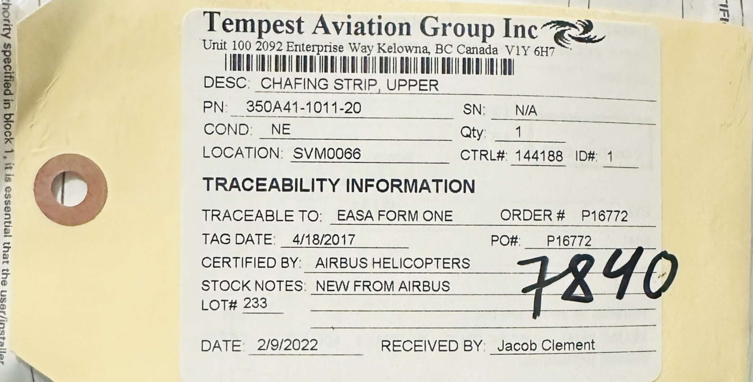 Aircraft Part: 350A41-1011-20