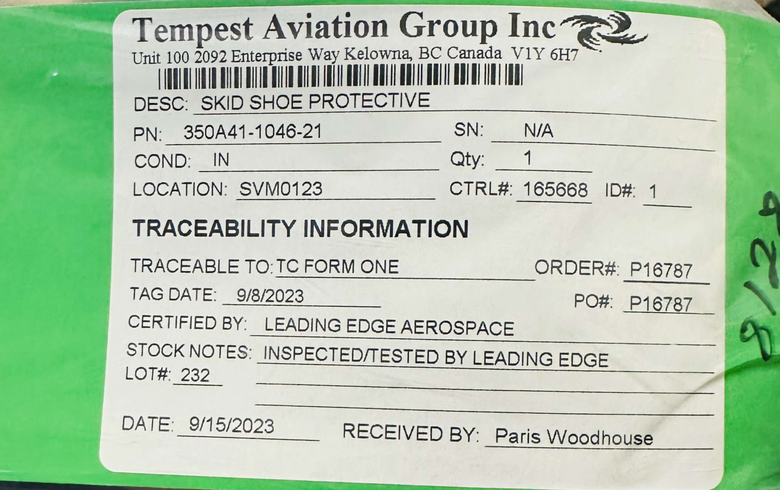 Aircraft Part: 350A41-1046-21