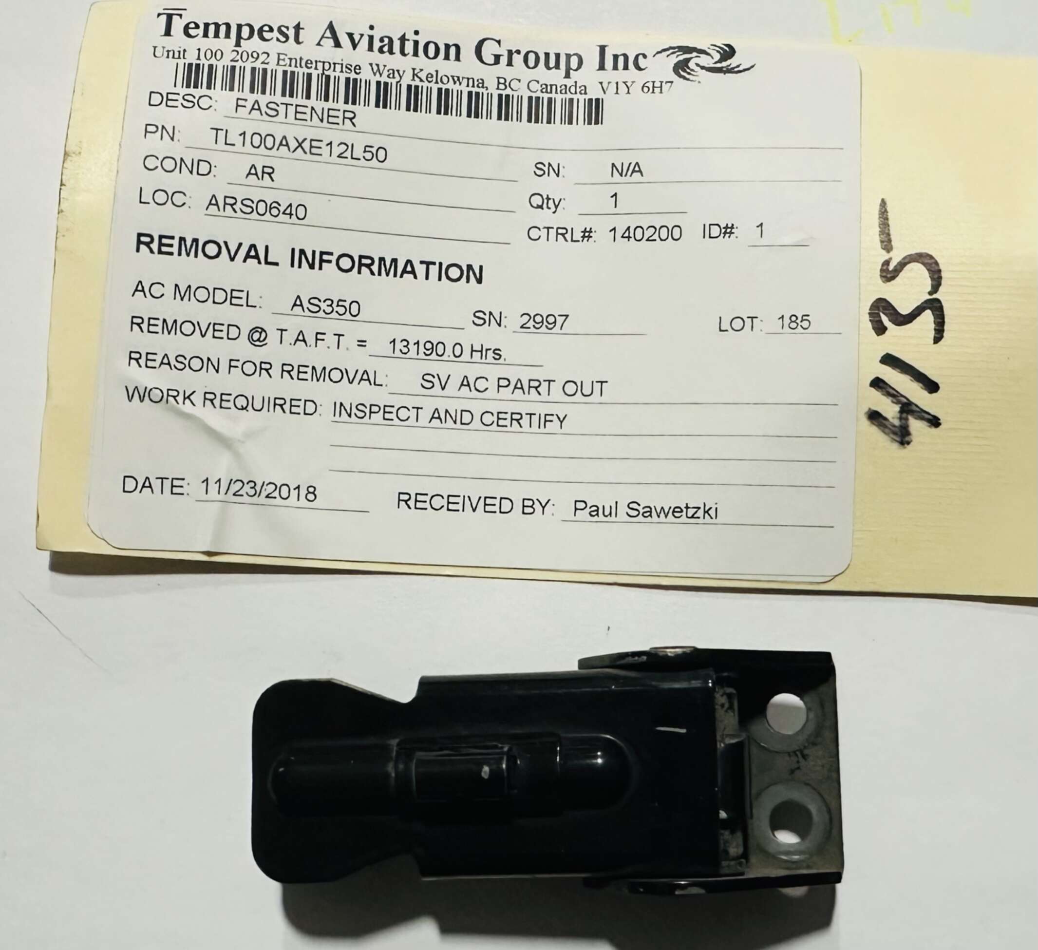 Aircraft Part: TL100AXE12L50