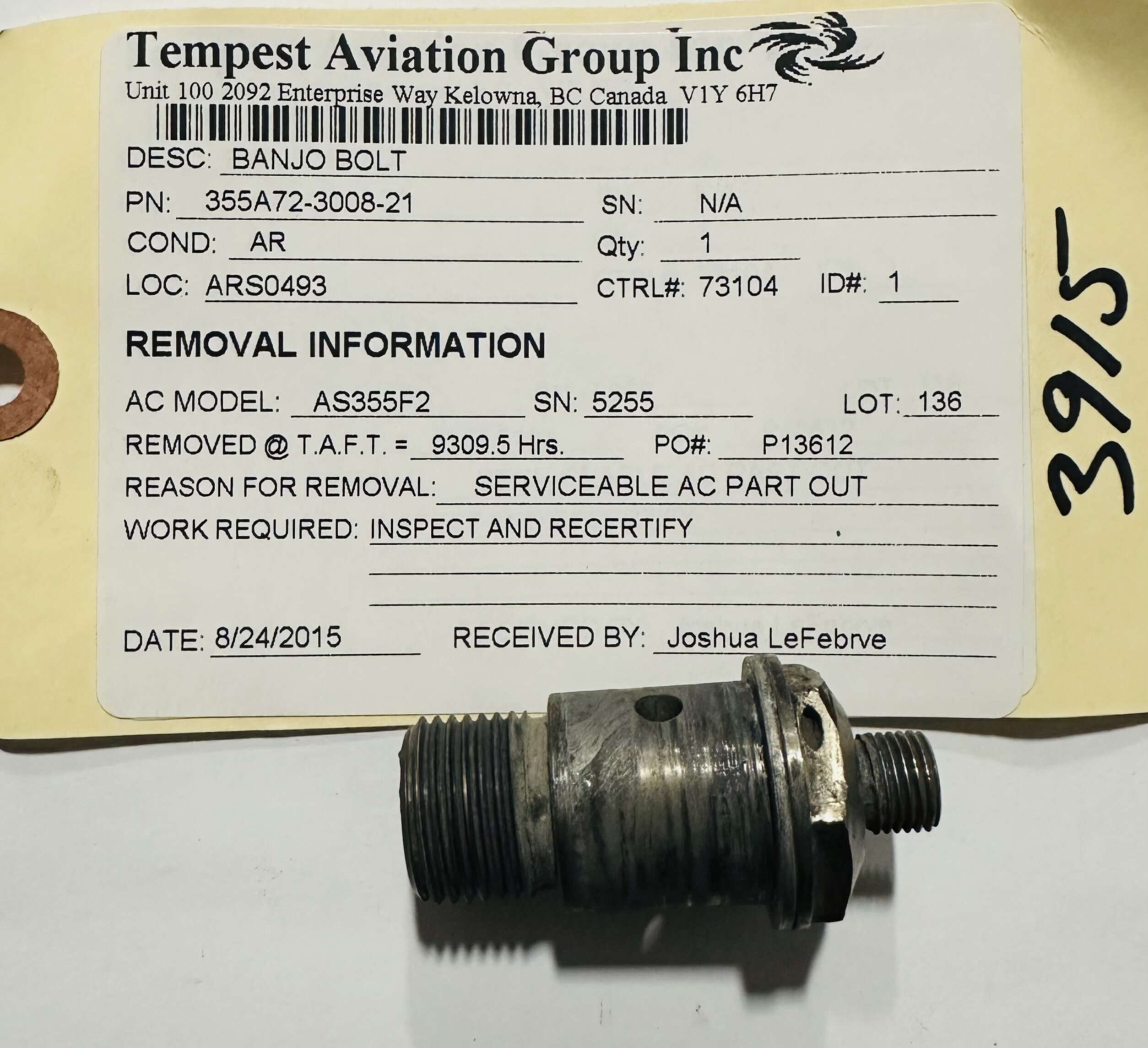 Aircraft Part: 355A72-3008-21