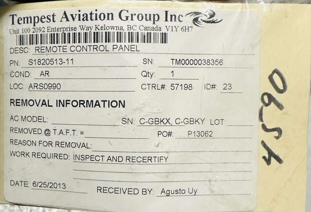 Aircraft Part: S1820513-11