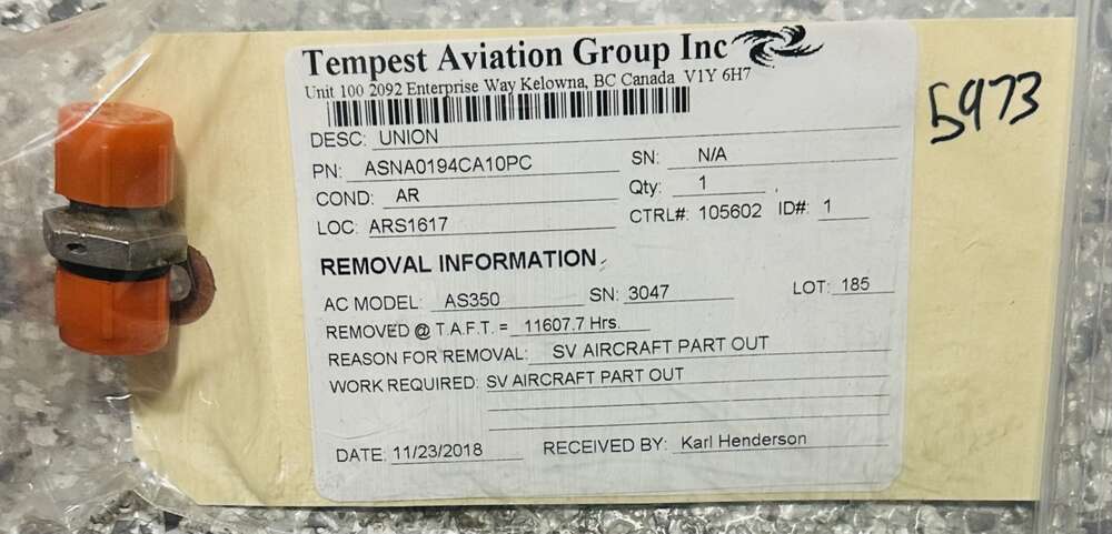 Aircraft Part: ASNA0194CA10PC