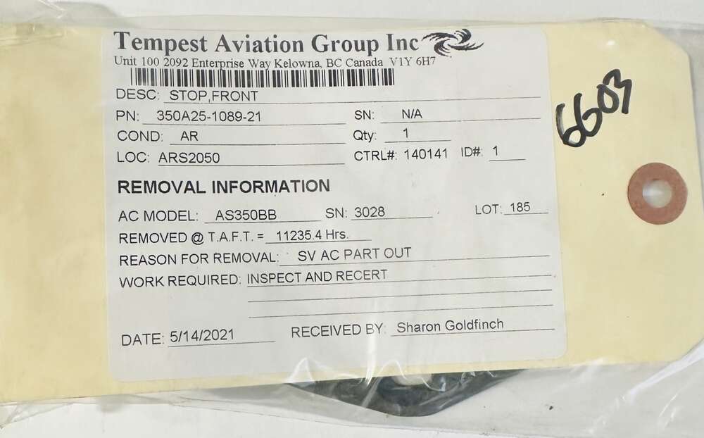 Aircraft Part: 350A25-1089-21