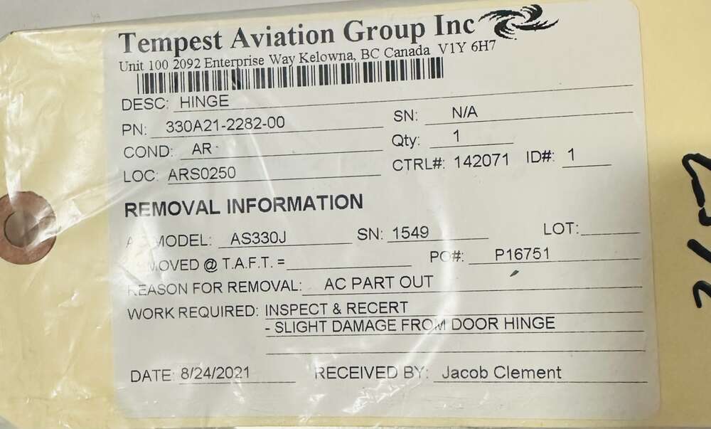 Aircraft Part: 330A21-2282-00