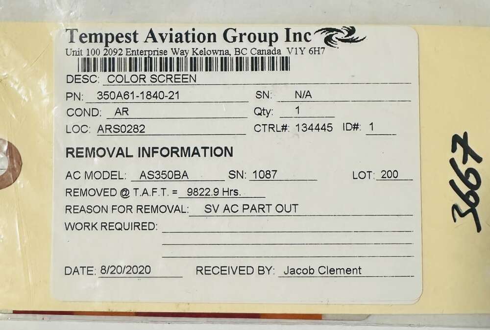 Aircraft Part: 350A61-1840-21