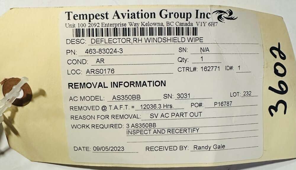 Aircraft Part: 463-83024-3