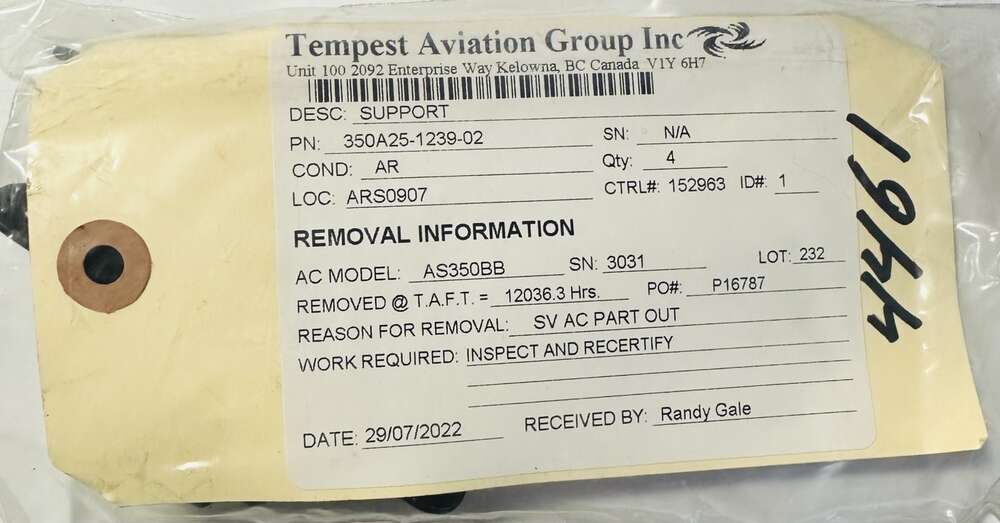 Aircraft Part: 350A25-1239-02