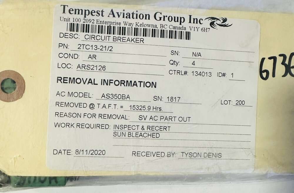 Aircraft Part: 2TC13-21/2