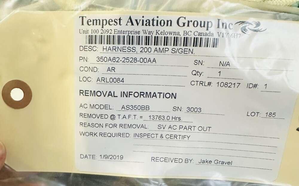 Aircraft Part: 350A62-2528-00AA