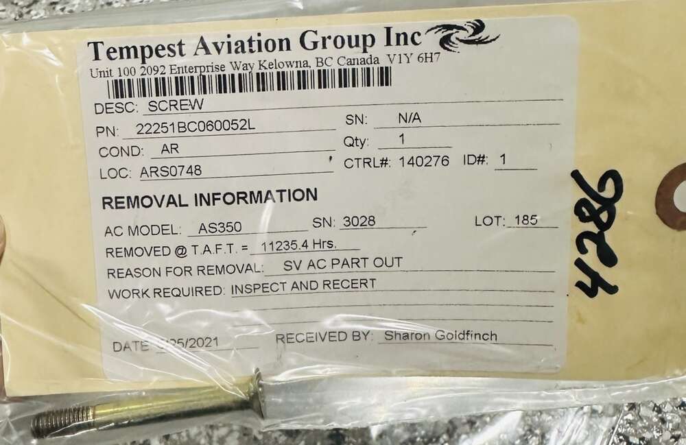 Aircraft Part: 22251BC060052L