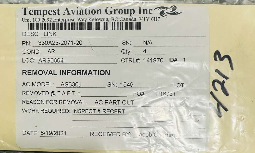 Aircraft Part: 330A23-2071-20