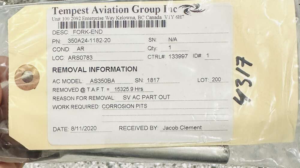 Aircraft Part: 350A24-1182-20