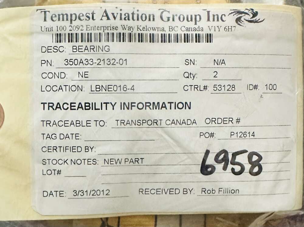 Aircraft Part: 350A33-2132-01