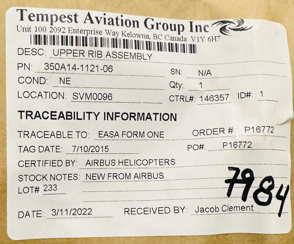 Aircraft Part: 350A14-1121-06