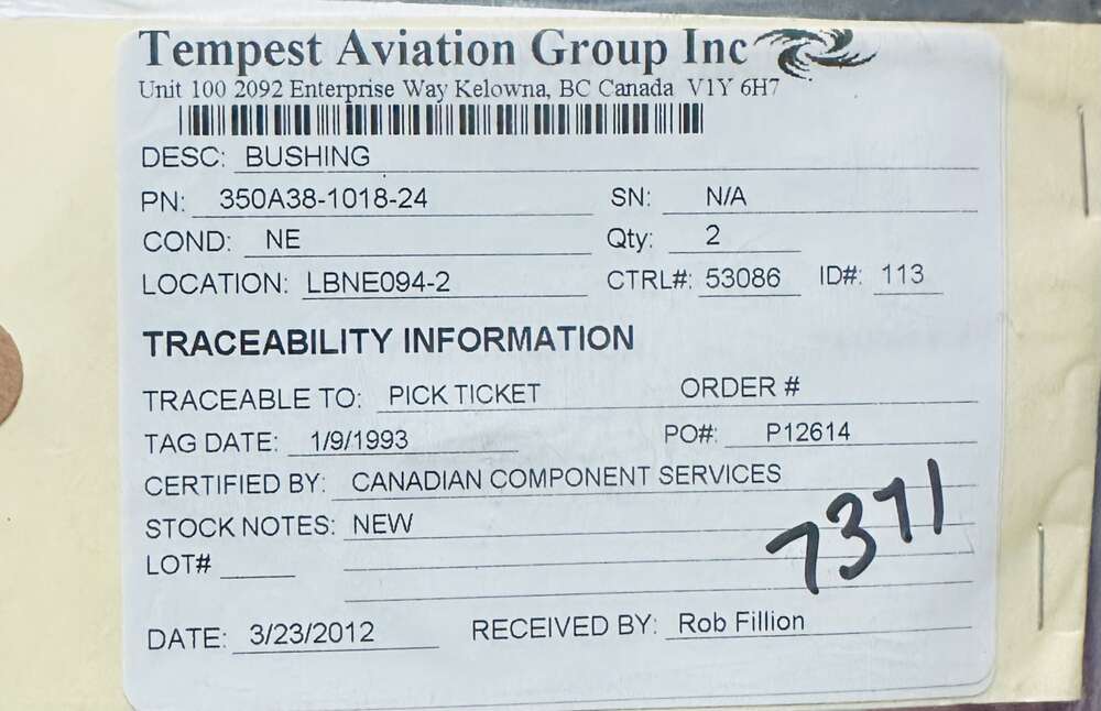 Aircraft Part: 350A38-1018-24