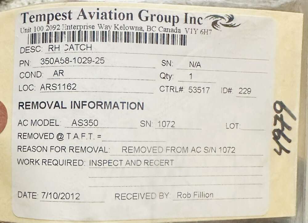 Aircraft Part: 350A58-1029-25