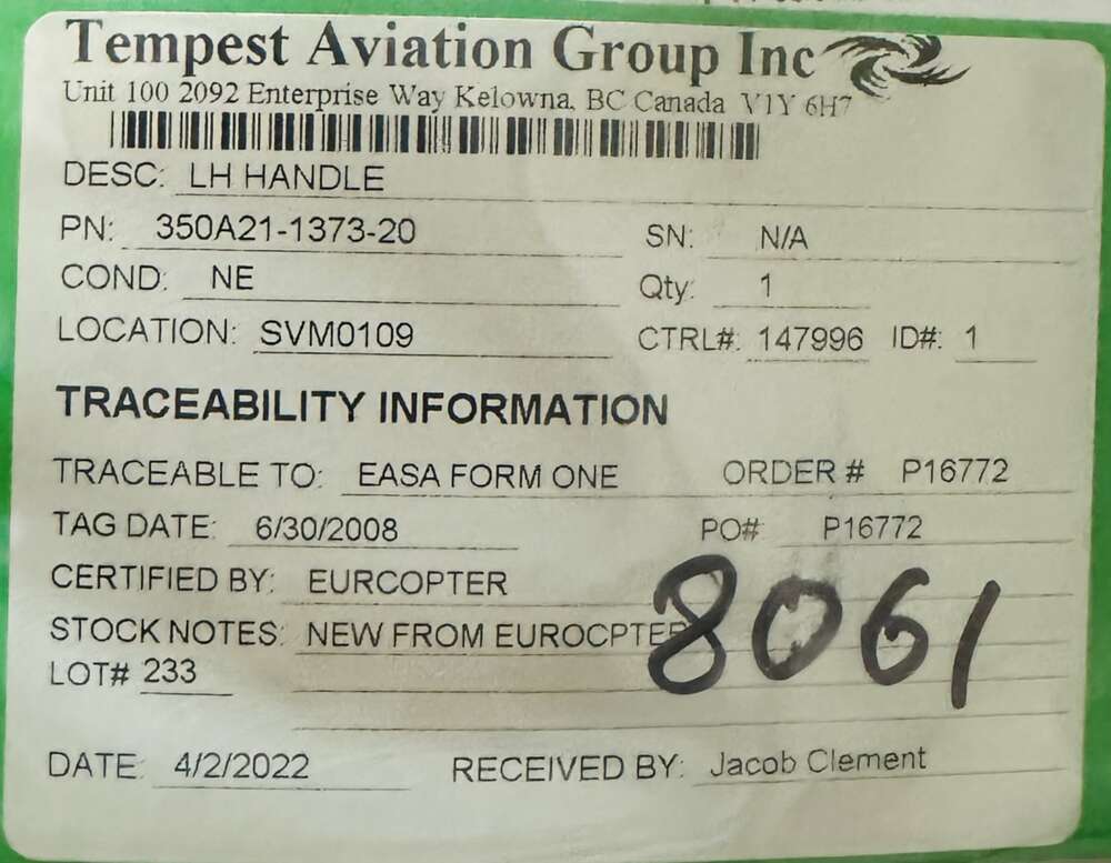 Aircraft Part: 350A21-1373-20