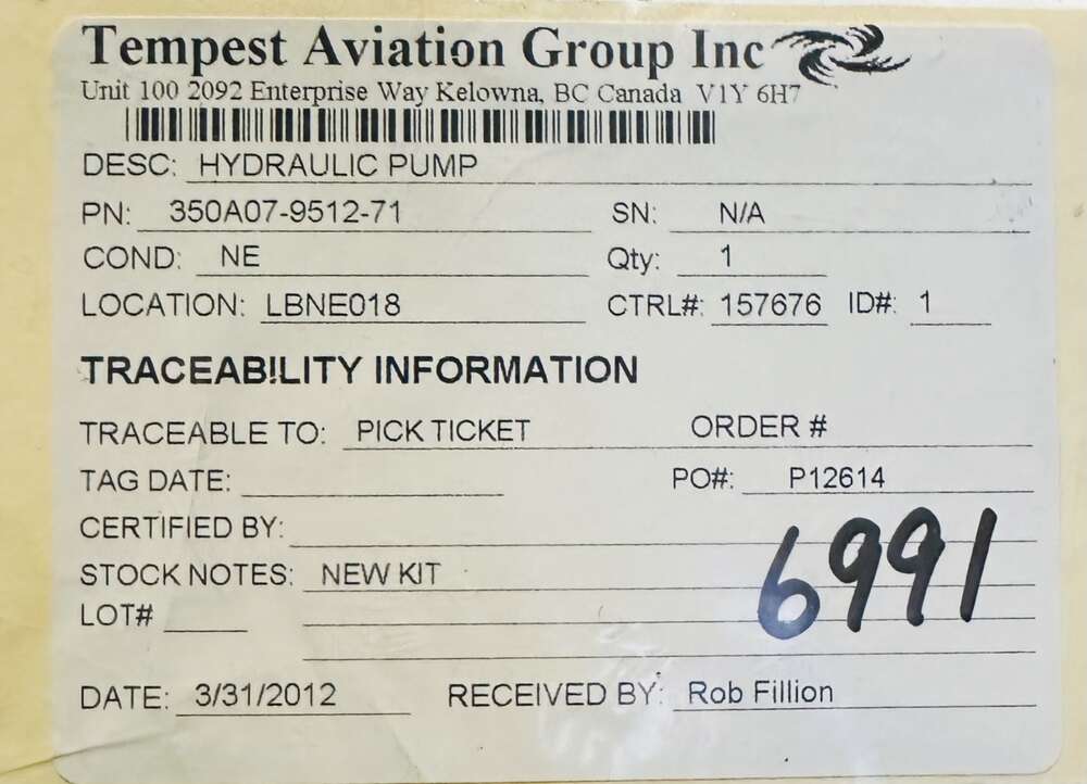 Aircraft Part: 350A07-9512-71