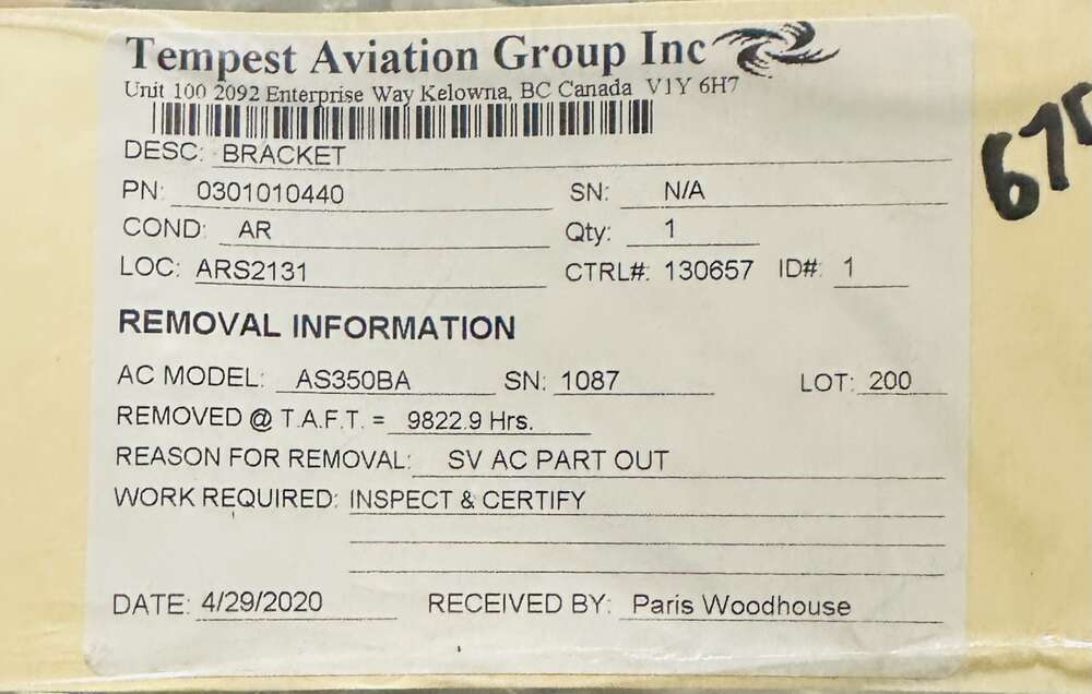 Aircraft Part: 0301010440