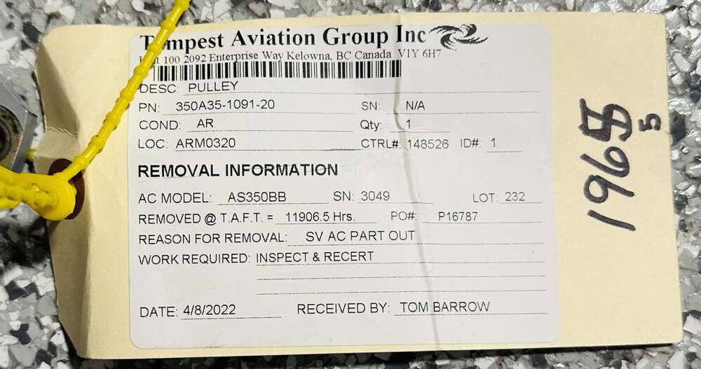 Aircraft Part: 350A35-1091-20