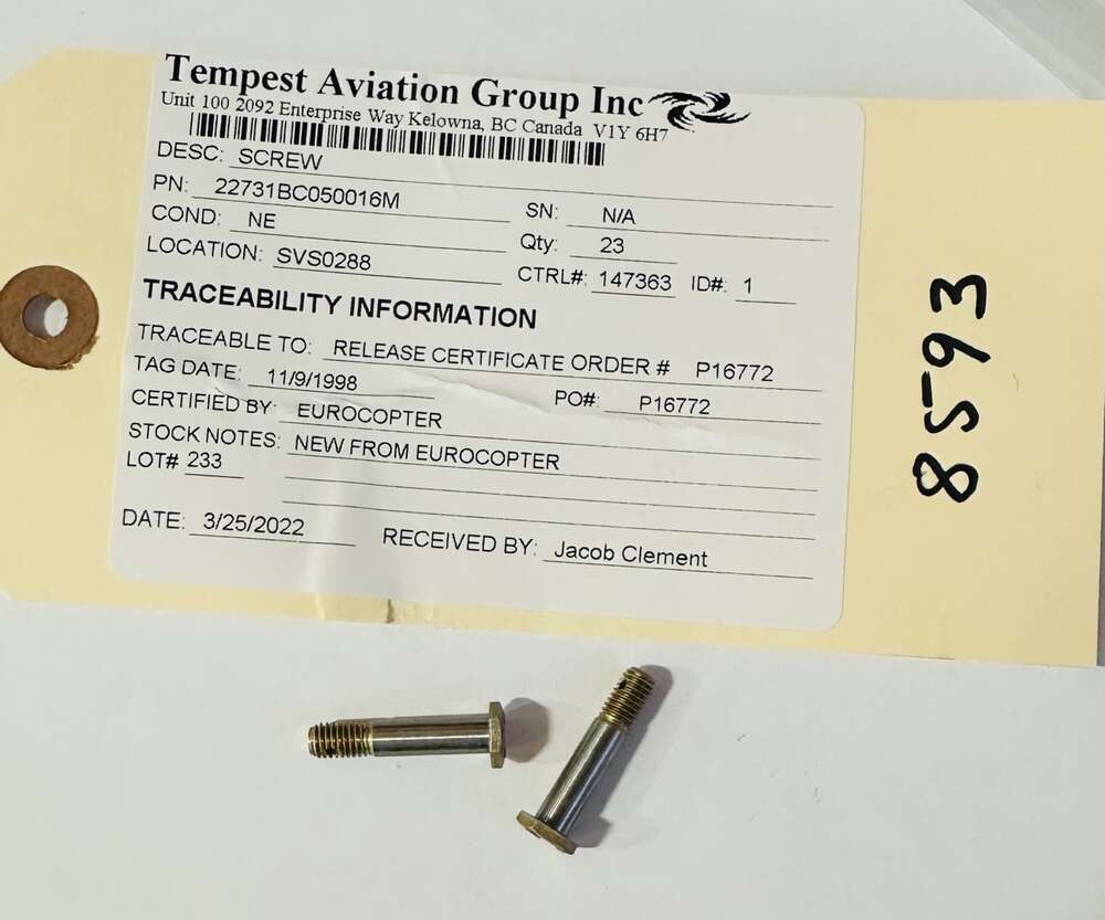 Aircraft Part: 22731BC050016M