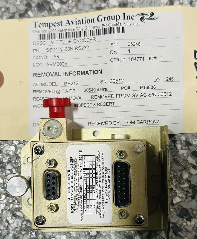 Aircraft Part: SSD120-30N-RS232