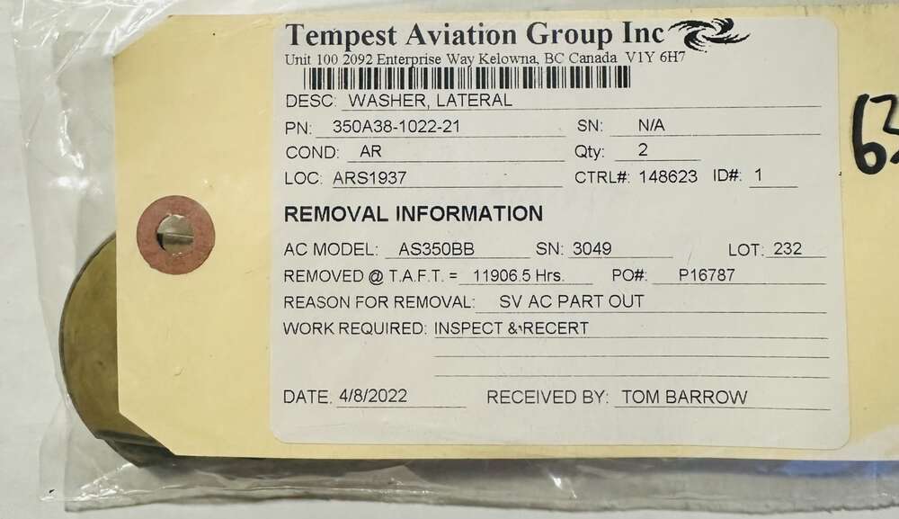 Aircraft Part: 350A38-1022-21