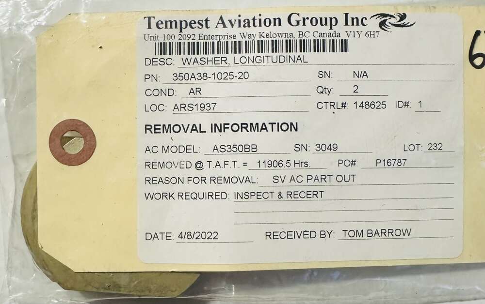 Aircraft Part: 350A38-1025-20