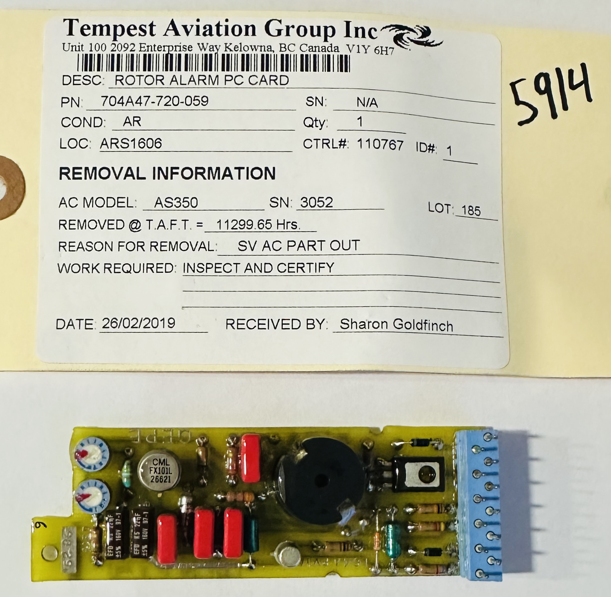 Aircraft Part: 704A47-720-059