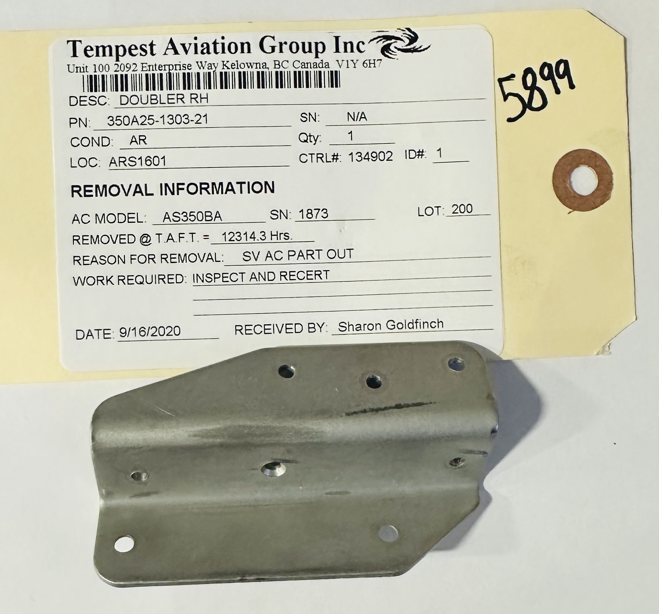 Aircraft Part: 350A25-1303-21