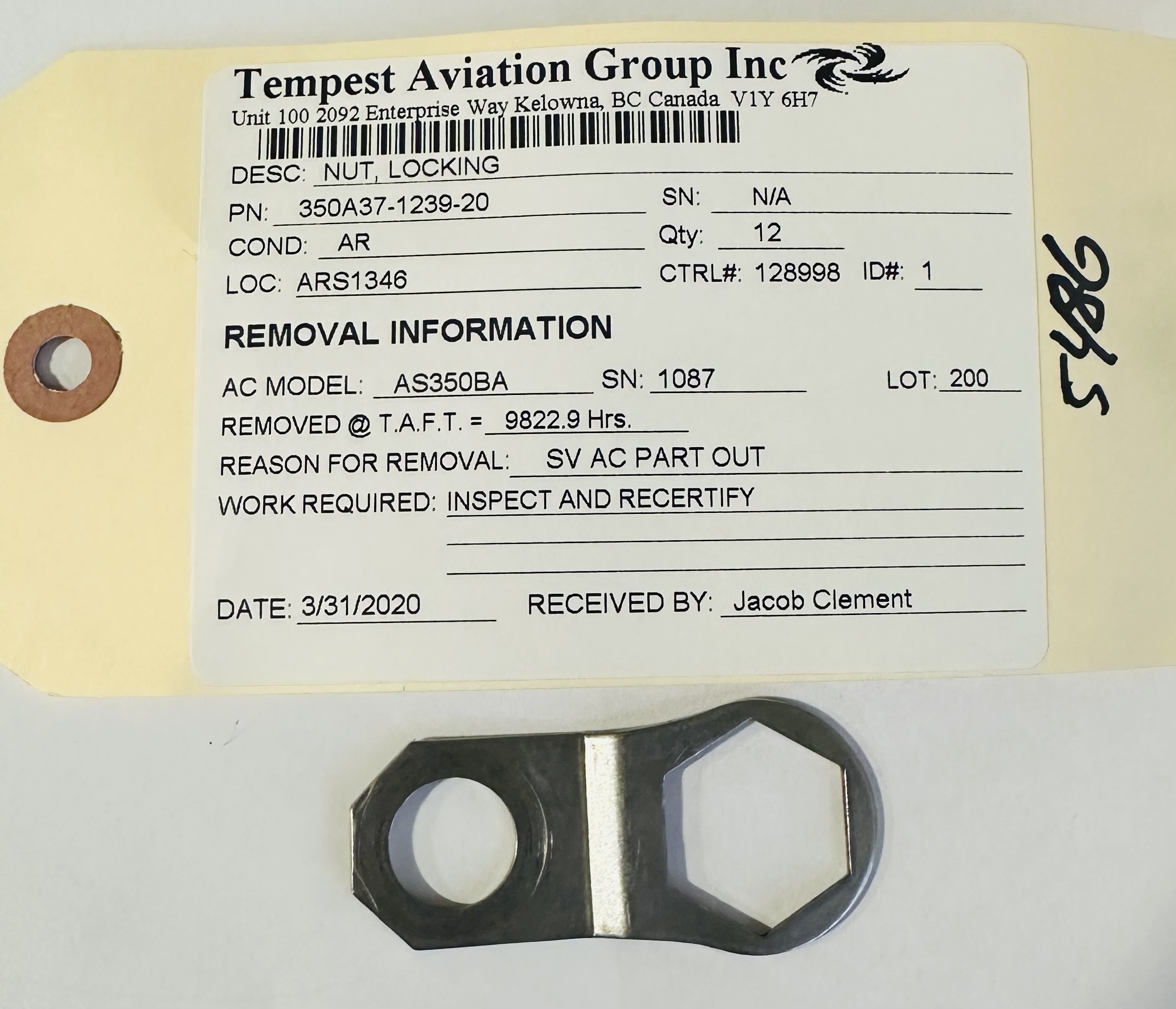 Aircraft Part: 350A37-1239-20