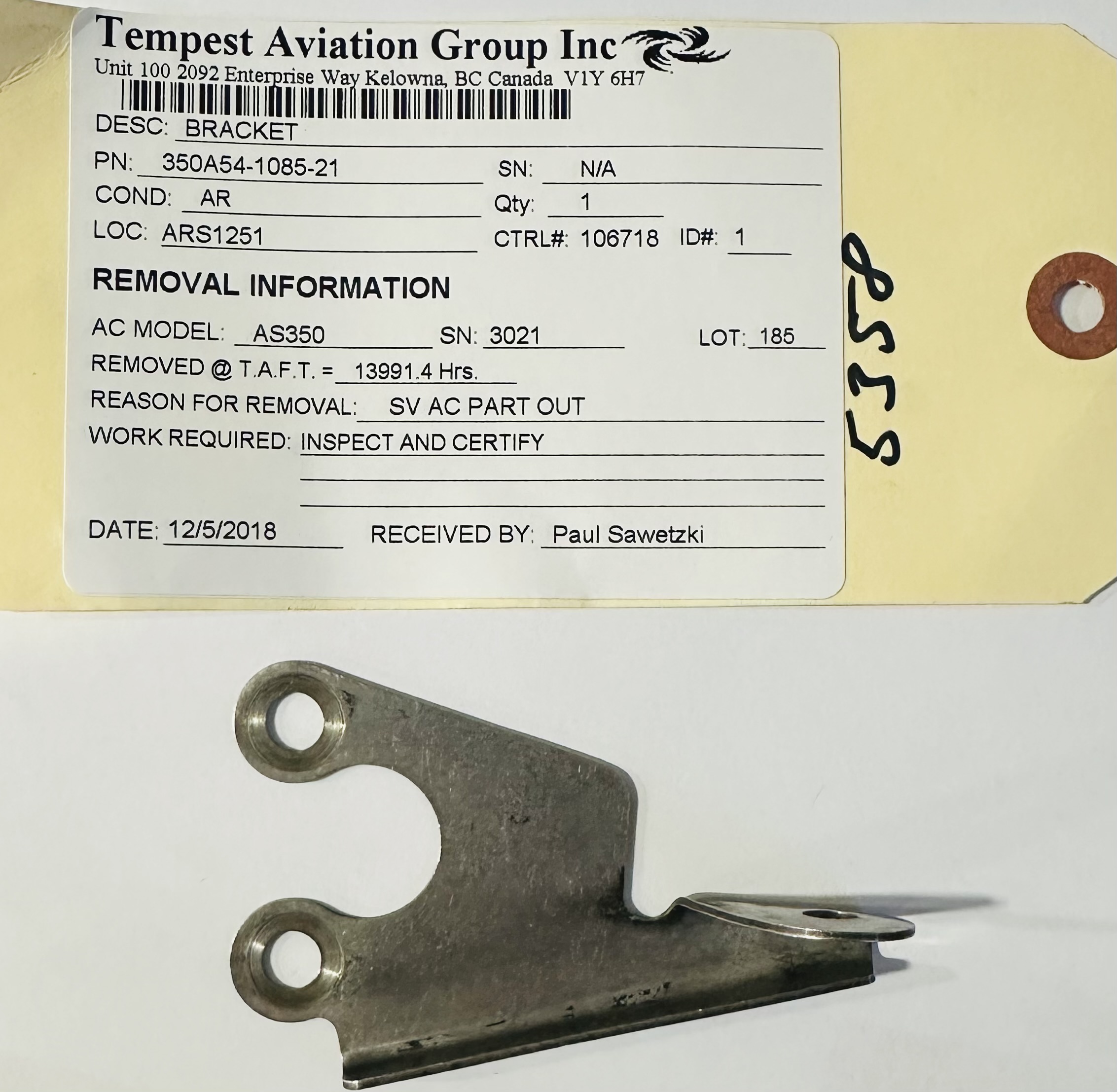 Aircraft Part: 350A54-1085-21