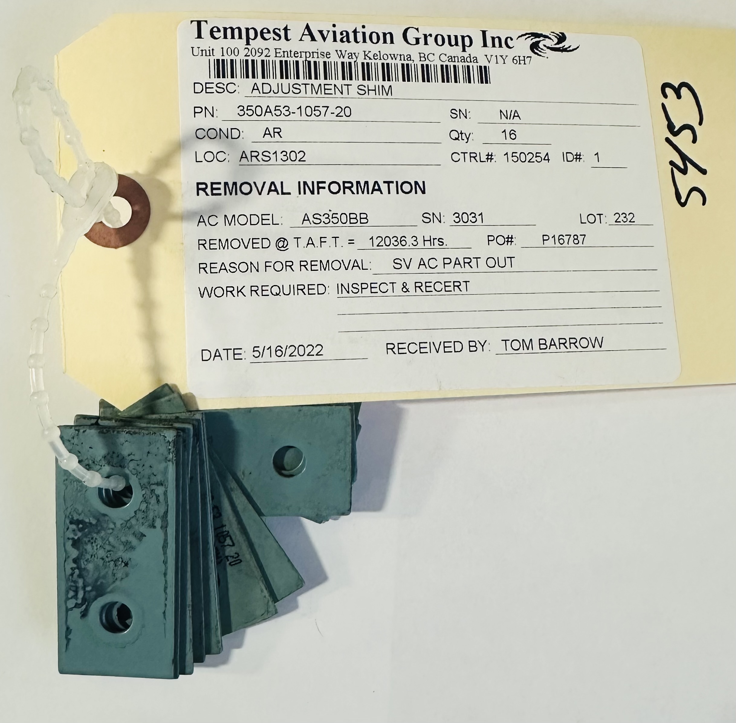 Aircraft Part: 350A53-1057-20