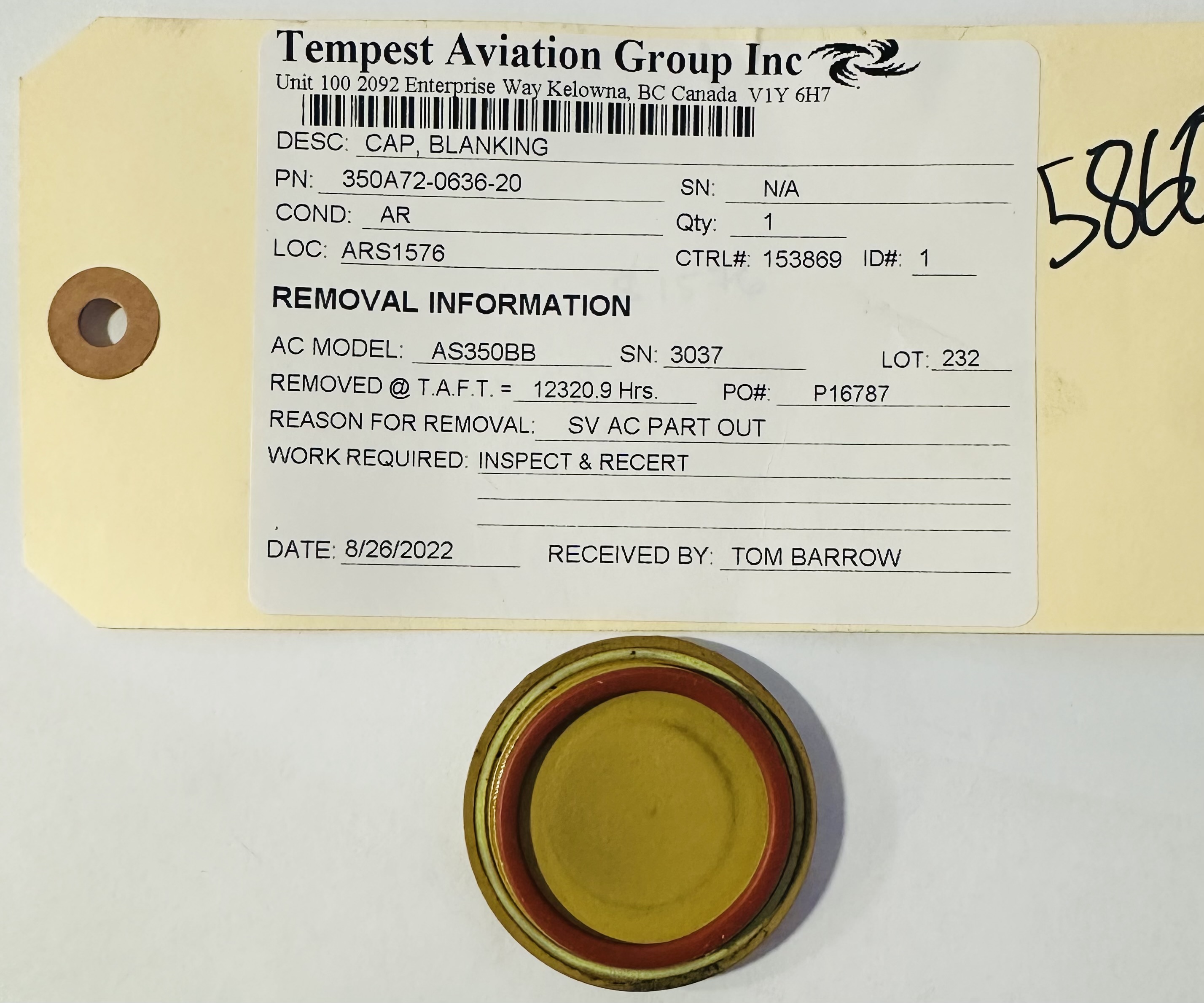 Aircraft Part: 350A72-0636-20