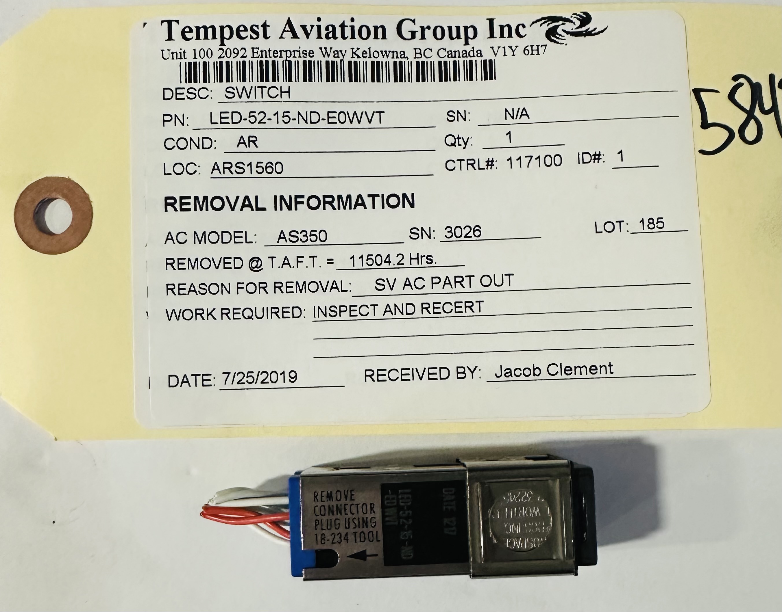 Aircraft Part: LED-52-15-ND-E0WVT