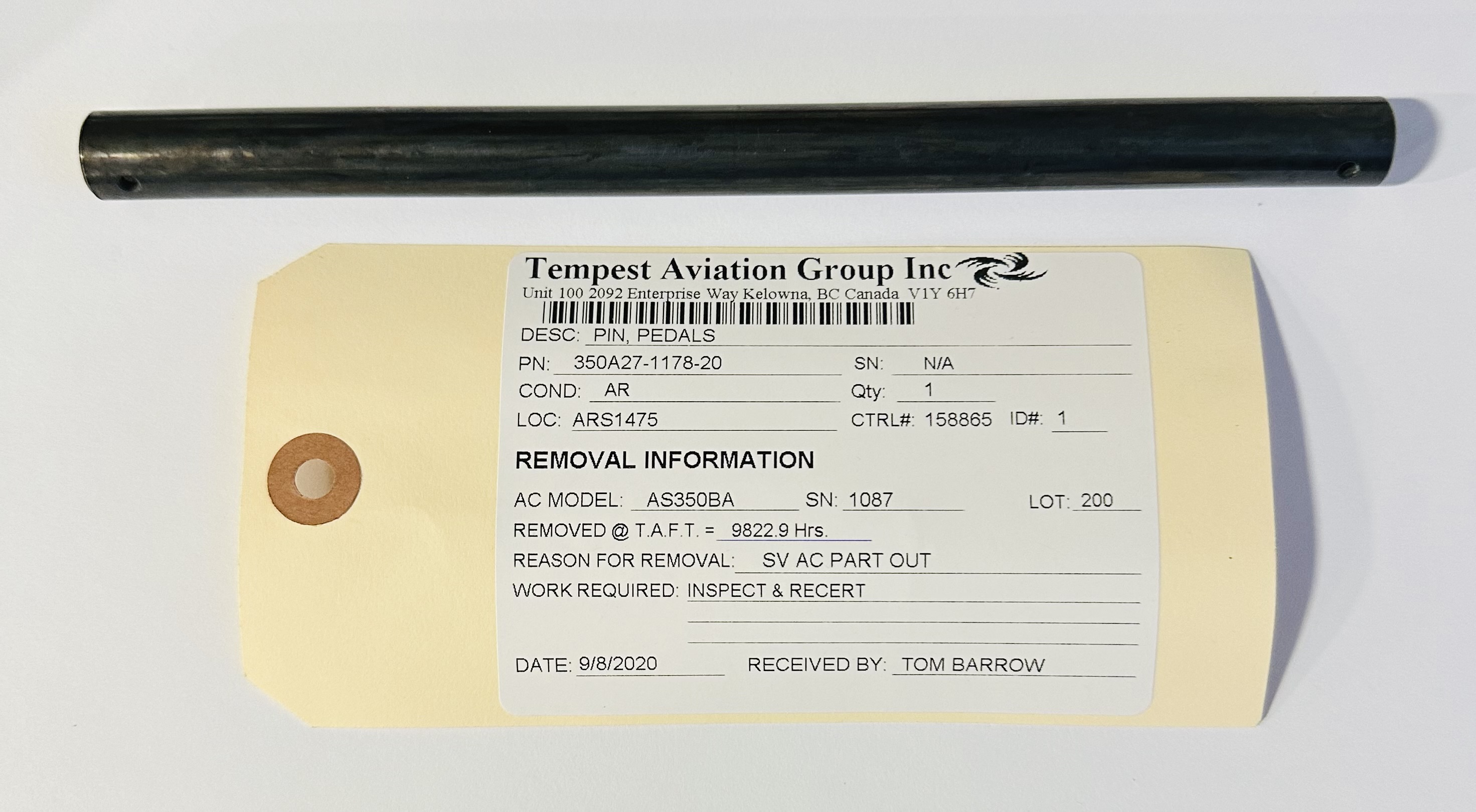 Aircraft Part: 350A27-1178-20