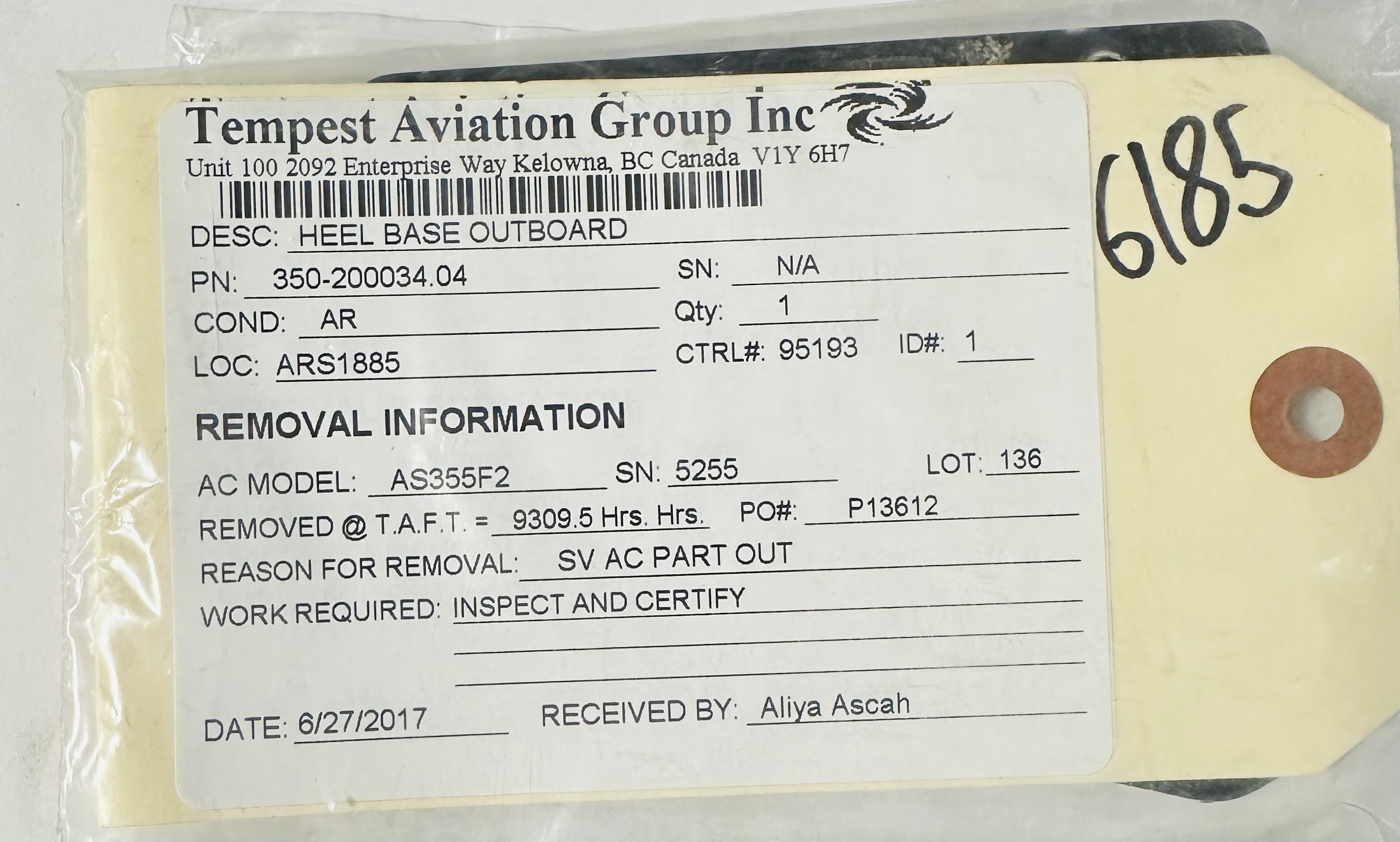 Aircraft Part: 350-200034.04