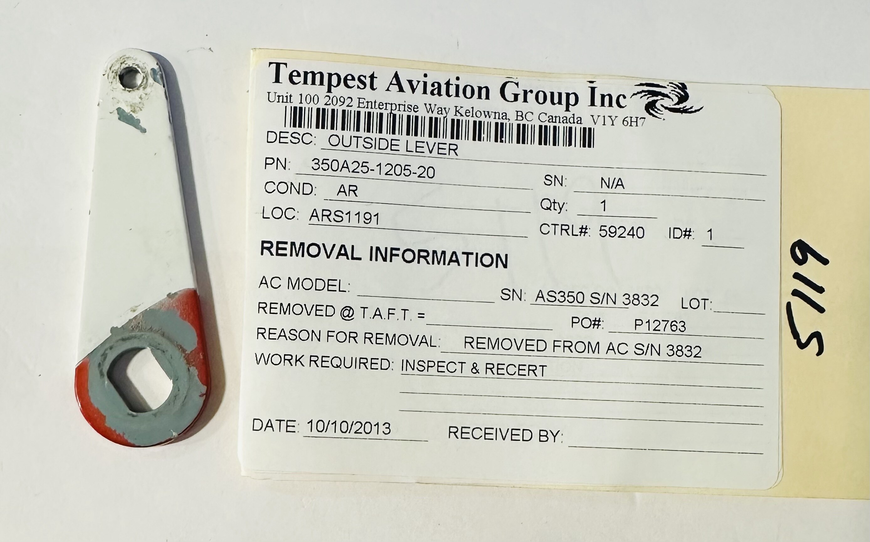 Aircraft Part: 350A25-1205-20