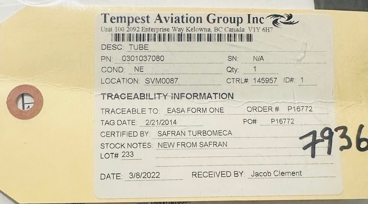 Aircraft Part: 0301037080