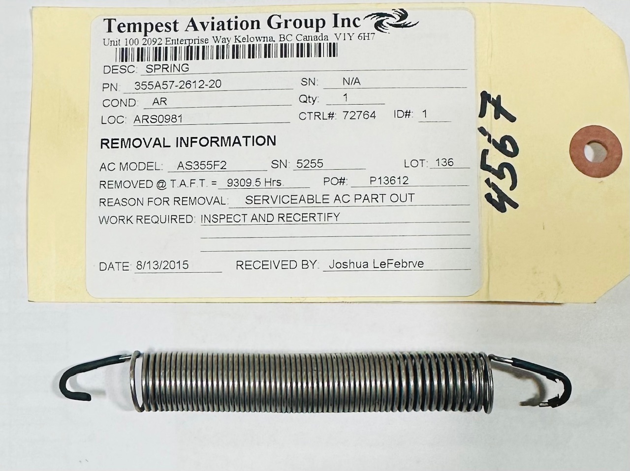 Aircraft Part: 355A57-2612-20