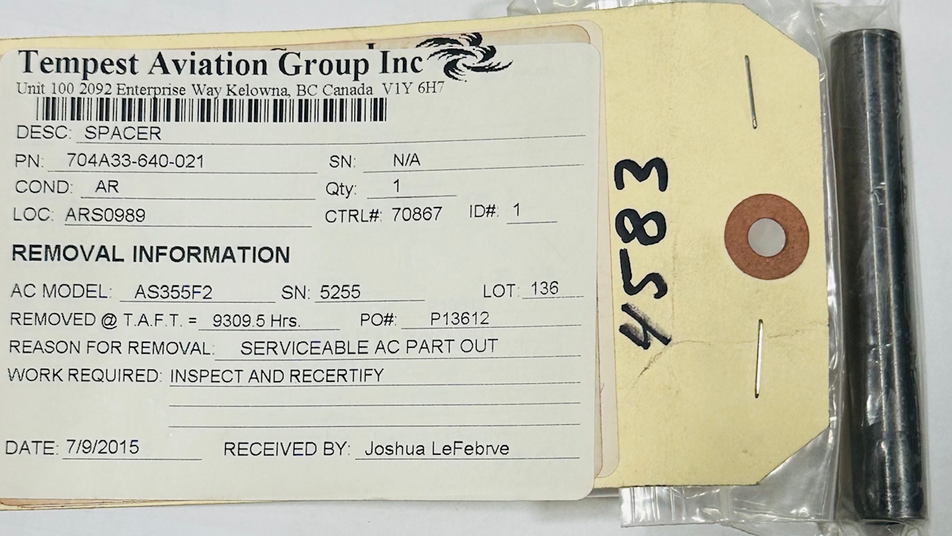 Aircraft Part: 704A33-640-021