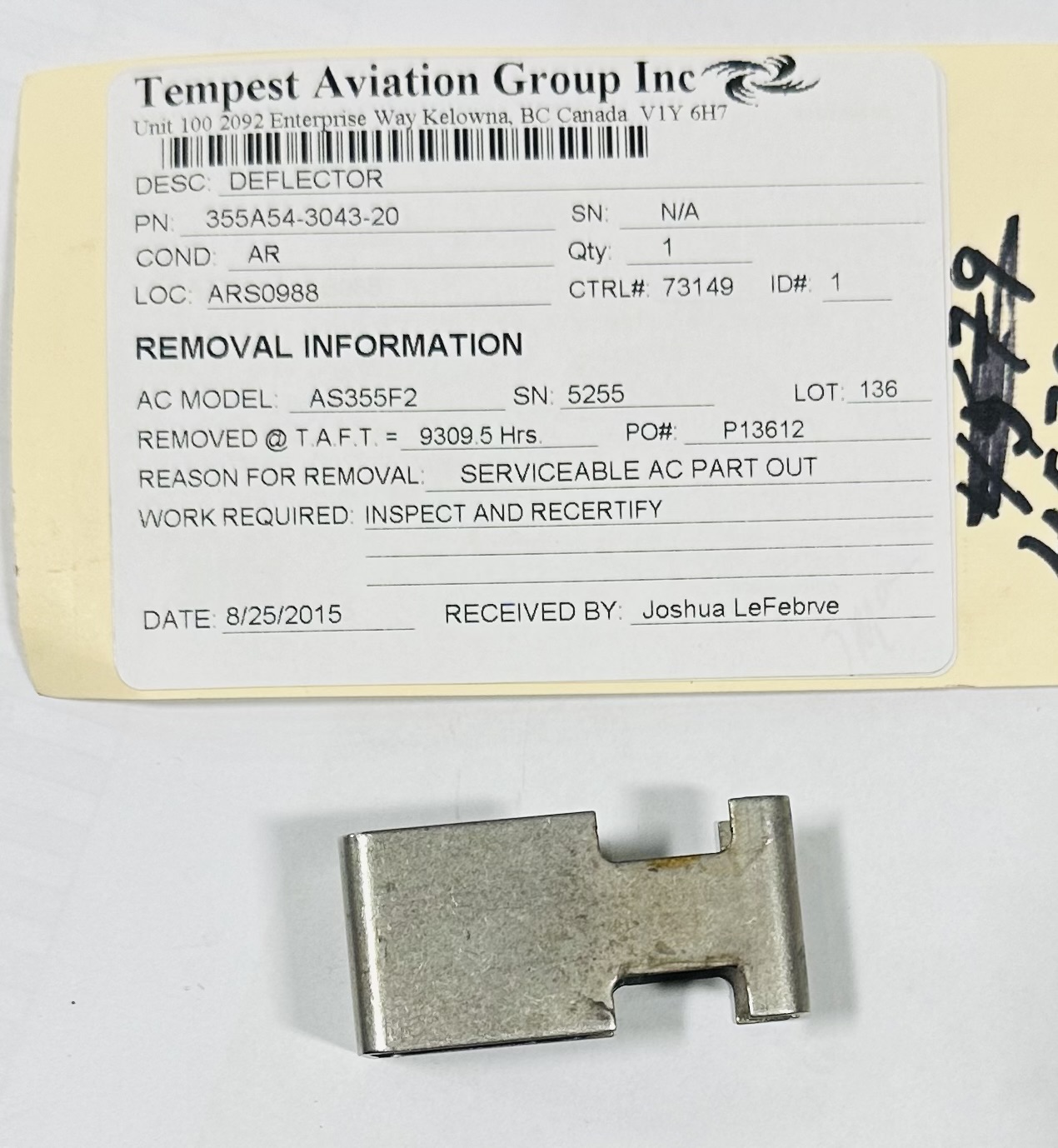 Aircraft Part: 355A54-3043-20