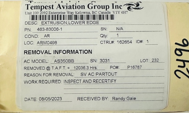 Aircraft Part: 463-83006-1